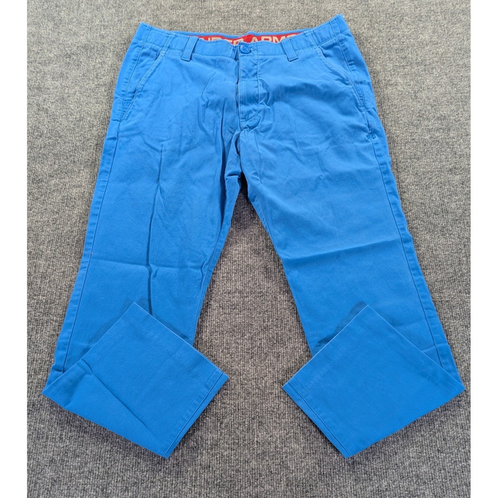 Under Armour Performance Golf Chino Pants Men's Size 36 Blue Pockets Stretch